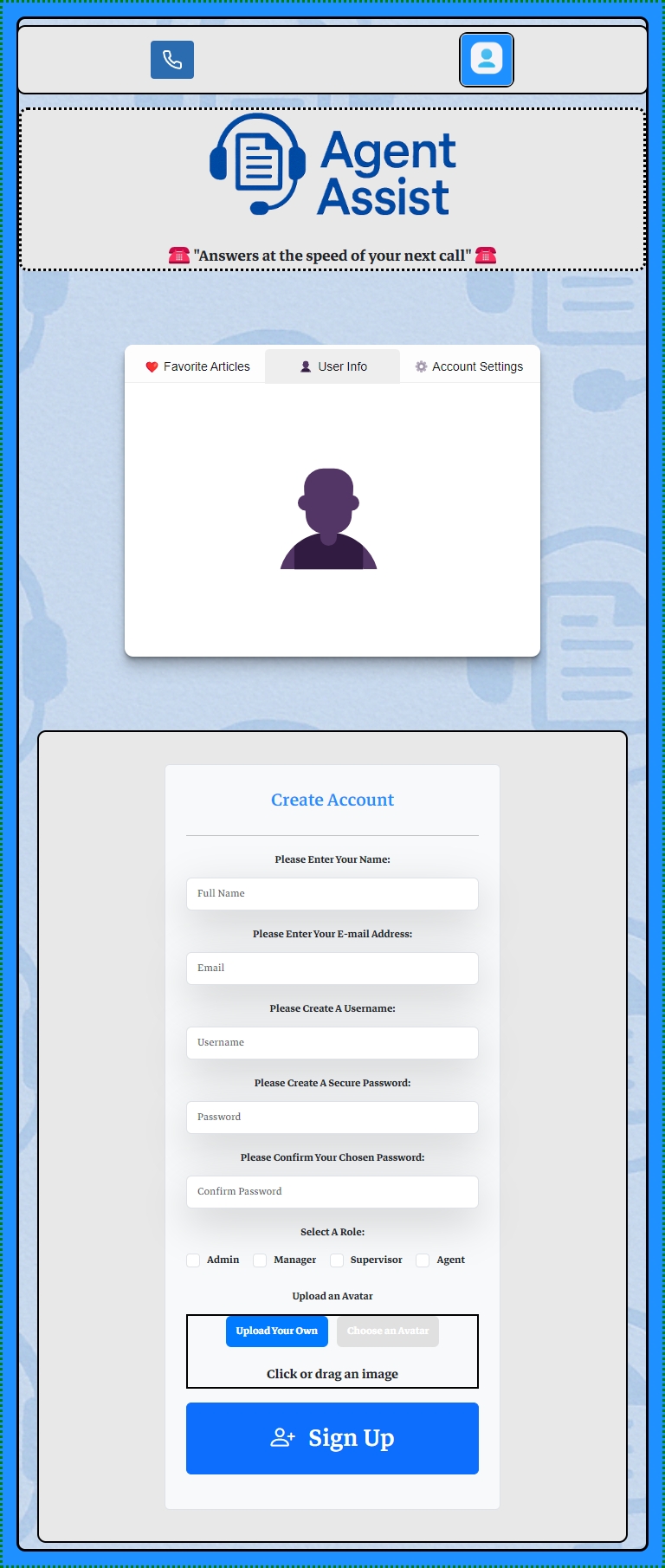 landing page