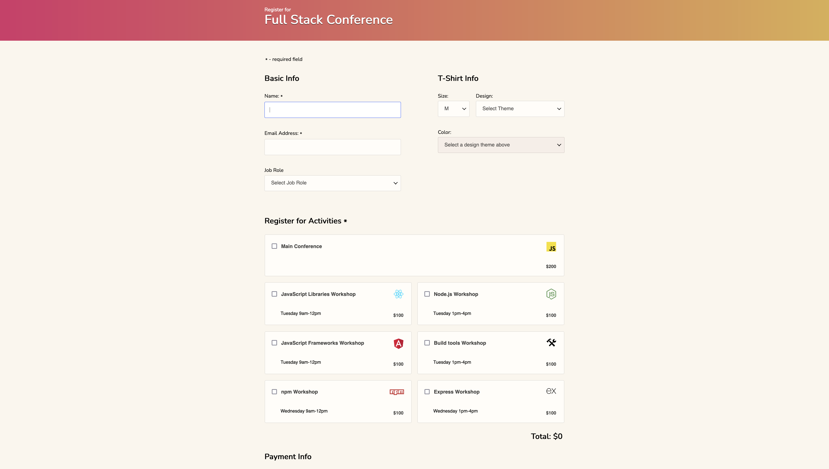 landing page
